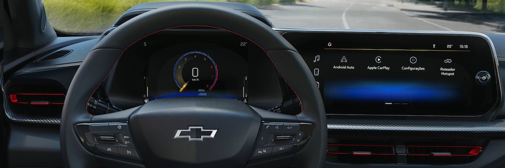 Design interior do Onix 2026 da Chevrolet